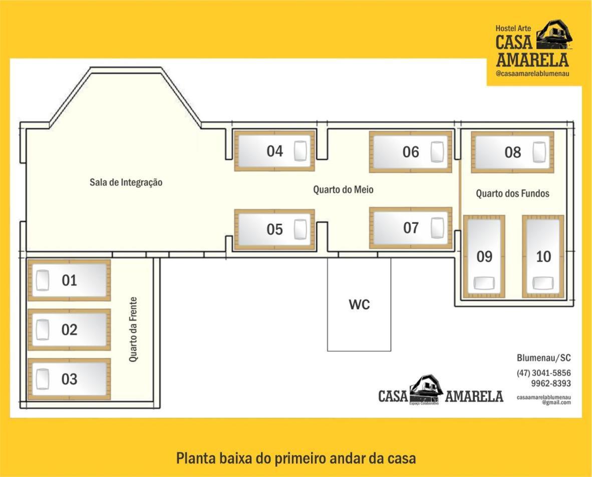 Casa Amarela Blumenau Hospedagem Alternativa Hostel Eksteriør bilde